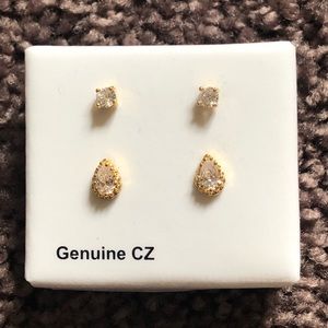 City Rox Genuine Cubic Zirconia 2 Earring Gold‎